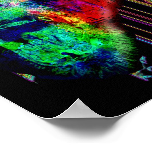 Psychedelischer Chimp v1 Poster (Ecke)