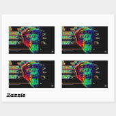 Psychedelischer Chimp v2 Rechteckiger Aufkleber (Blatt)