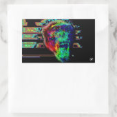 Psychedelischer Chimp v2 Rechteckiger Aufkleber (Tasche)