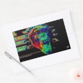 Psychedelischer Chimp v2 Rechteckiger Aufkleber (Umschlag)