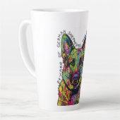 Psychedelischer Deutscher Schäferhund Herz Milchtasse (Linke Ecke)