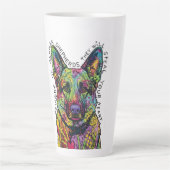 Psychedelischer Deutscher Schäferhund Herz Milchtasse (Vorderseite)
