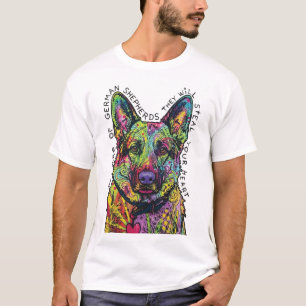 Psychedelischer Deutscher Schäferhund-Herz T-Shirt
