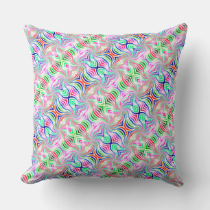Psychedelischer Diagonal Rainbow Reversible Boho Kissen