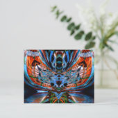 Psychedelischer DragonFly Postcard Postkarte (Stehend Vorderseite)