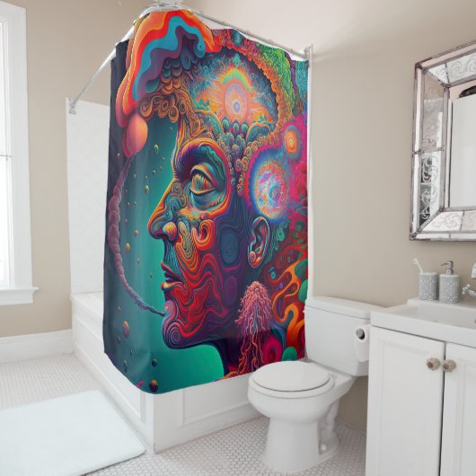 Psychedelischer Duschvorhang (Beispiel)