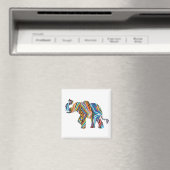 psychedelischer Elefant Magnet (In Situ (Geschirrspüler))