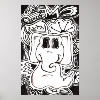 Psychedelischer Elephant Poster
