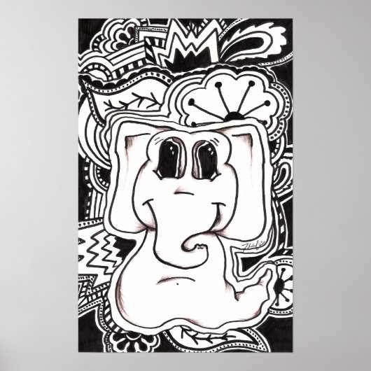 Psychedelischer Elephant Poster (Vorne)