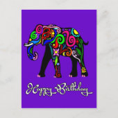 Psychedelischer Elephant Postkarte (Vorderseite)