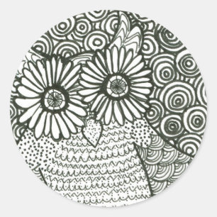 Psychedelischer Eulen-Aufkleber Runder Aufkleber