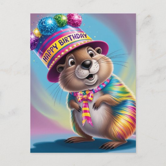psychedelischer, farbiger Erdhund Postkarte (Vorderseite)