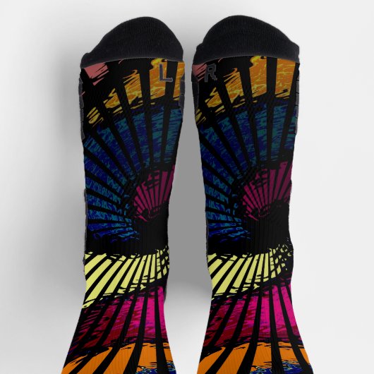 Psychedelischer farbiger Swirl Socken (Oben)