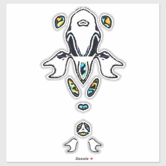 Psychedelischer Fisch Aufkleber (Blatt)