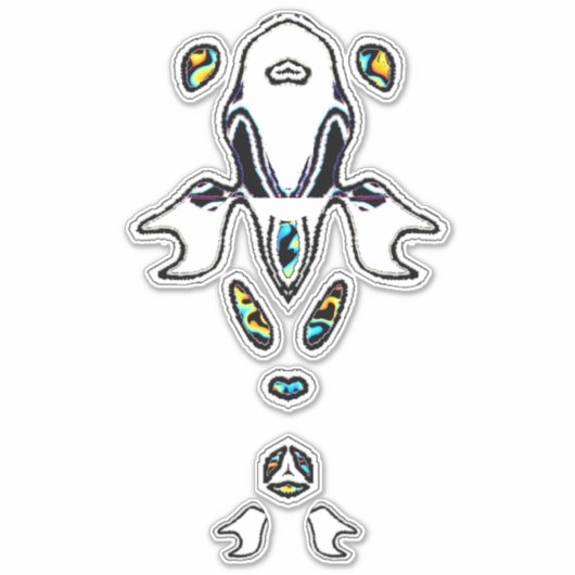 Psychedelischer Fisch Aufkleber (Vorderseite)