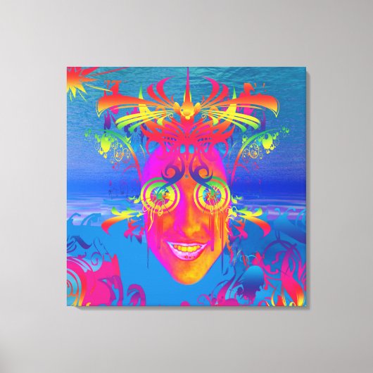 Psychedelischer Fisch Leinwanddruck (Vorderseite)