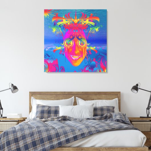 Psychedelischer Fisch Leinwanddruck (Insitu (Schlafzimmer))