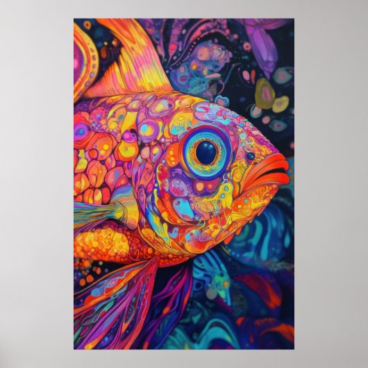 Psychedelischer Fisch Poster (Vorne)