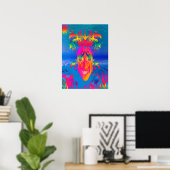 Psychedelischer Fisch Poster (Heimbüro)