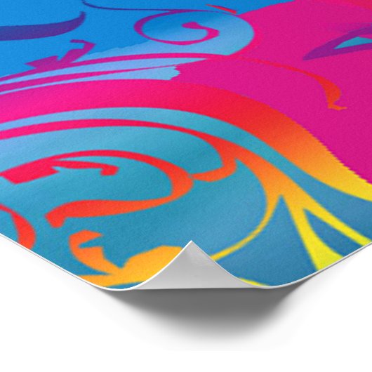Psychedelischer Fisch Poster (Ecke)