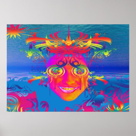 Psychedelischer Fisch Poster (Vorne)