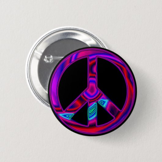 Psychedelischer Frieden Button (Vorne & Hinten)