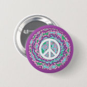 Psychedelischer Frieden Button (Vorne & Hinten)