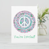 Psychedelischer Frieden Einladung (Stehend Vorderseite)