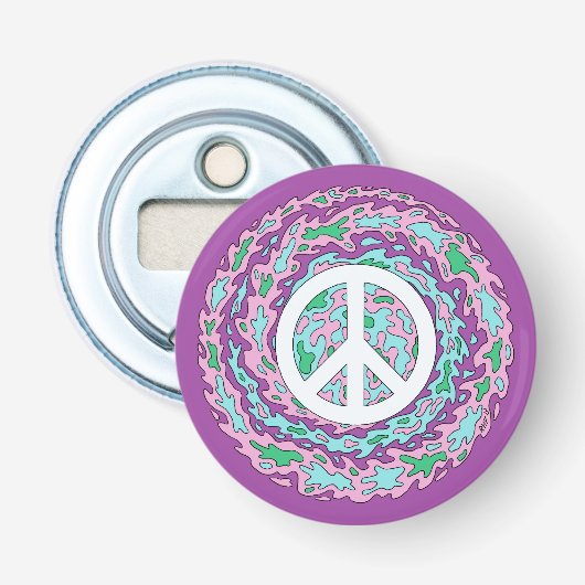 Psychedelischer Frieden Flaschenöffner (Vorderseite)