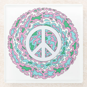 Psychedelischer Frieden Glasuntersetzer
