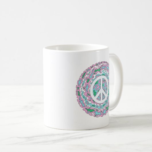 Psychedelischer Frieden Kaffeetasse (VorderseiteRechts)