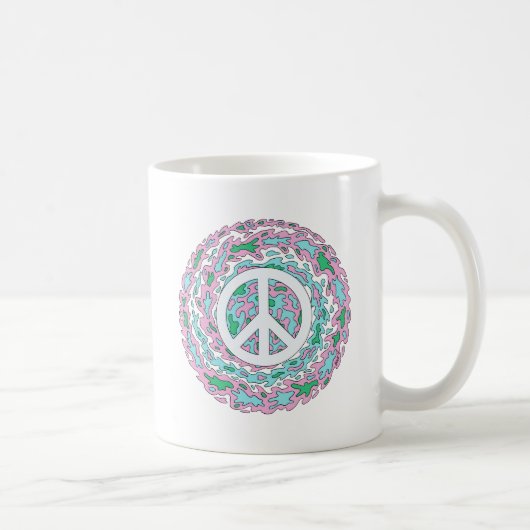 Psychedelischer Frieden Kaffeetasse (Rechts)