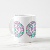 Psychedelischer Frieden Kaffeetasse (Vorderseite Links)