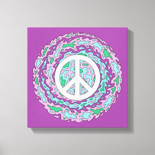 Psychedelischer Frieden Leinwanddruck (Vorderseite)
