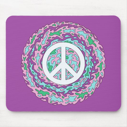 Psychedelischer Frieden Mousepad (Vorne)