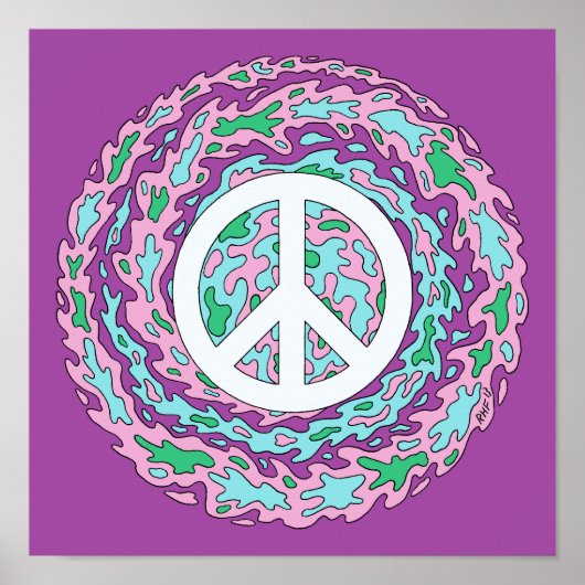 Psychedelischer Frieden Poster (Vorne)