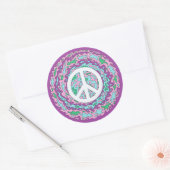 Psychedelischer Frieden Runder Aufkleber (Umschlag)