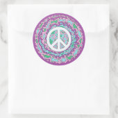 Psychedelischer Frieden Runder Aufkleber (Tasche)