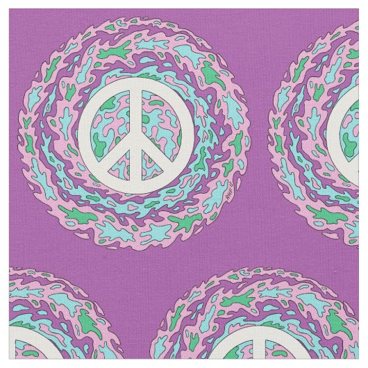 Psychedelischer Frieden Stoff (Nahaufnahme)