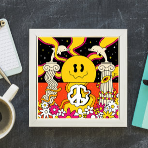 Psychedelischer Frieden und Delphine Poster