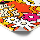 Psychedelischer Frieden und Delphine Poster (Ecke)