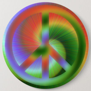 Psychedelischer Friedensknopf Button