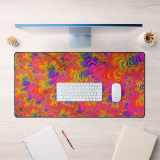 Psychedelischer Funky Hippie Boho Neon Regenbogen  Schreibtischunterlage