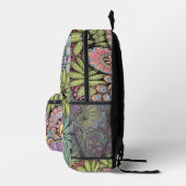 Psychedelischer Garten handGezeichnet florale Mono Bedruckter Rucksack (Rechts)