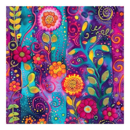 Psychedelischer Garten - Whimsy in Bloom Fotodruck