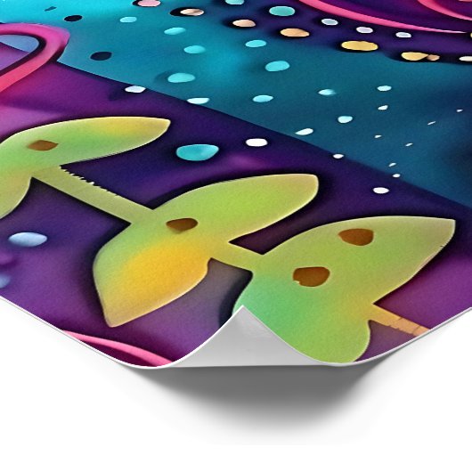 Psychedelischer Garten - Whimsy in Bloom Poster (Ecke)