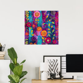 Psychedelischer Garten - Whimsy in Bloom Poster