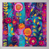 Psychedelischer Garten - Whimsy in Bloom Poster (Vorne)