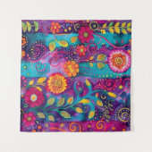 Psychedelischer Garten - Whimsy in Bloom Wandteppich (Vorderseite (Horizontal))