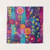 Psychedelischer Garten - Whimsy in Bloom Wandteppich (Vorderseite)